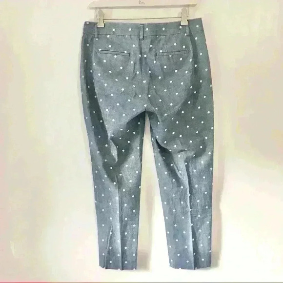 J. Crew Chambray Polka Dot City Fit Ankle Pants - Picture 5 of 7